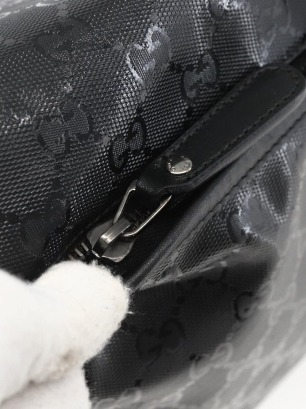 Authentic GUCCI GG implementation Bag Coated Canvas Black Silver 201725 - Picture 2 of 16
